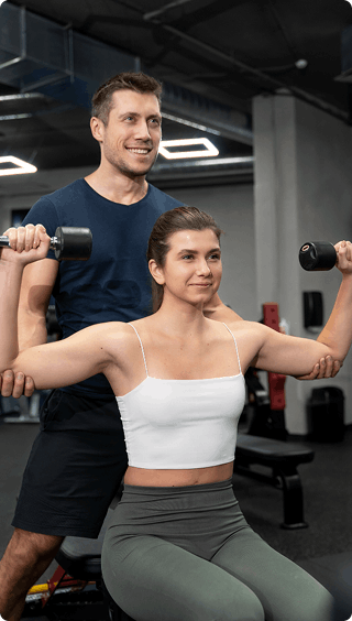 Trainer guiding a mobility session